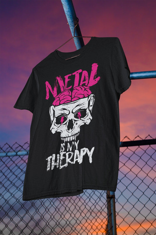 Camiseta Metal is my therapy Rosa