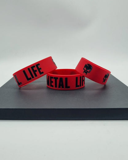 Pulsera Roja de silicona Metal Life