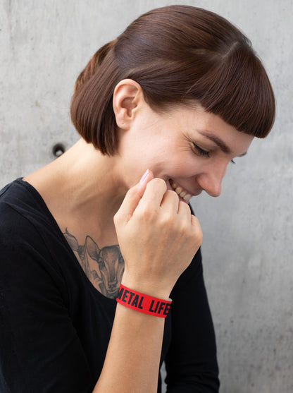 Pulsera Roja de silicona Metal Life