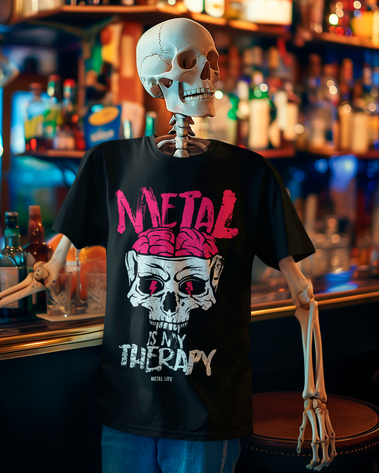 Camiseta Metal is my therapy Rosa